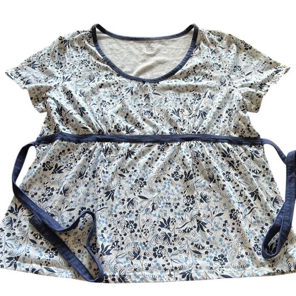 Bobbie Brooks Size 1X (16/18) Floral Print Knit Top Blouse - Picture 4 of 7